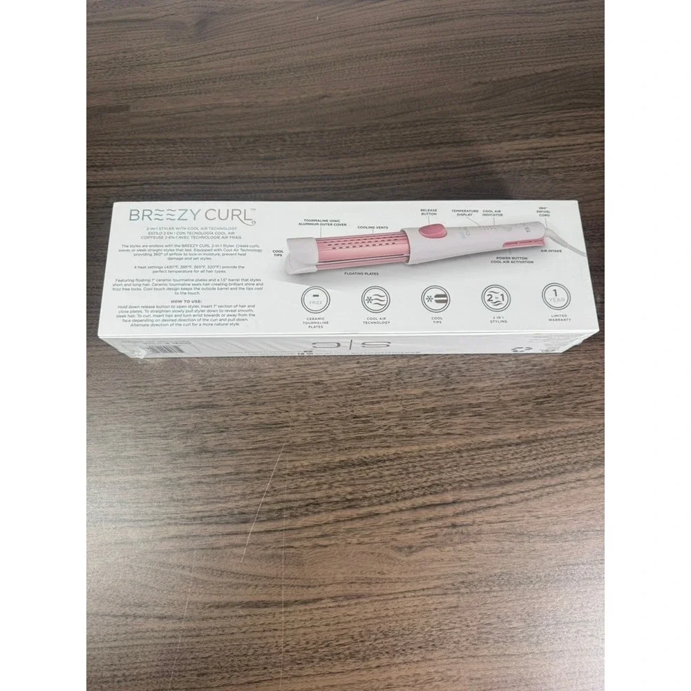 StyleCraft NIB Breezy Curl 2in1 Styler Cool Air Technology‎ Rose Gold